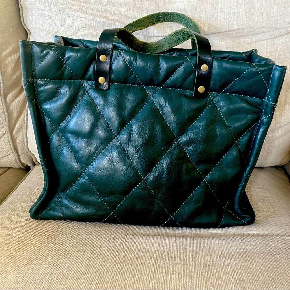 Brand New Parker Thatch Forest Green Quilted leather Medium Mimi Bag.